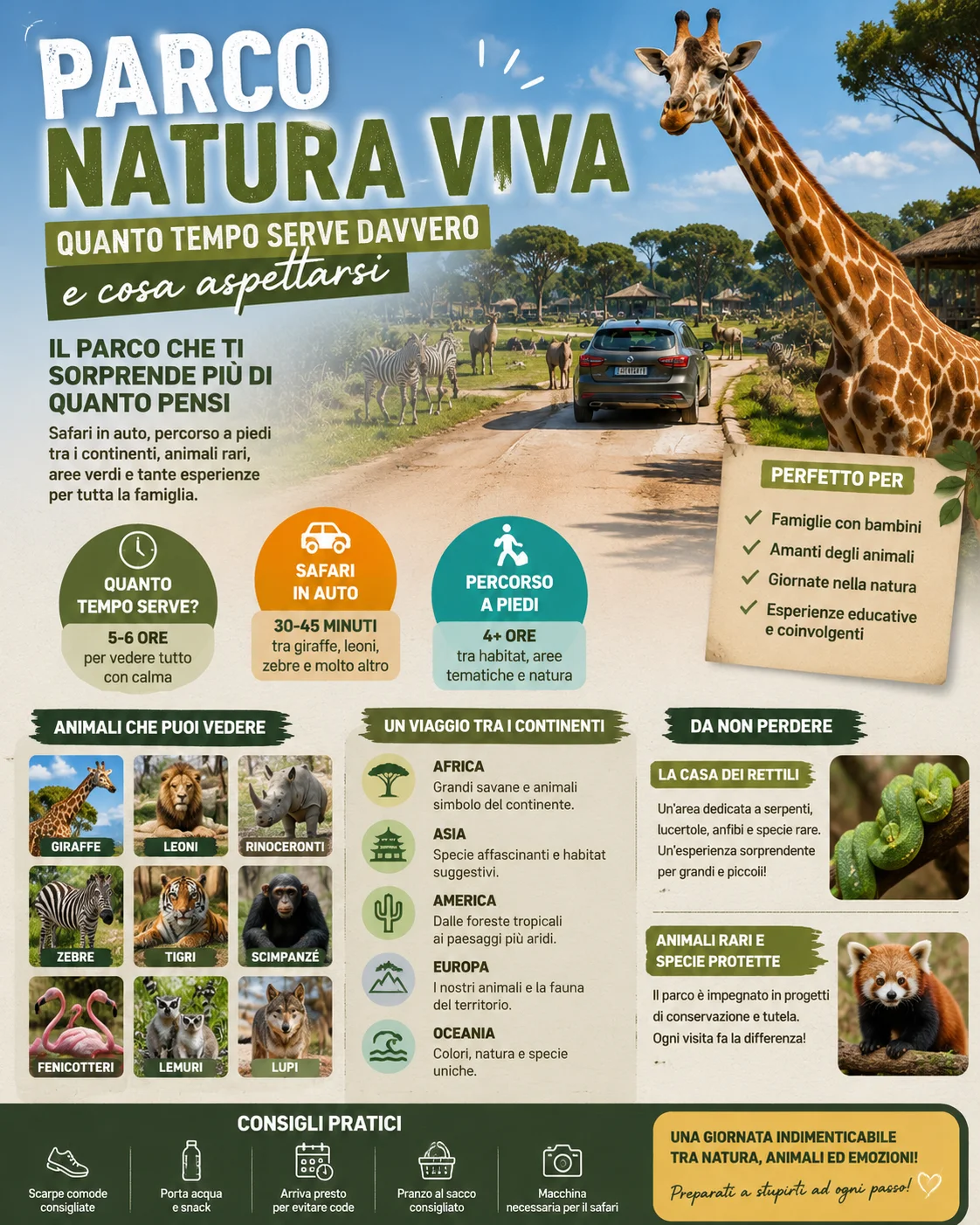 Parco Natura Viva Safari, animali rari e consigli utili
