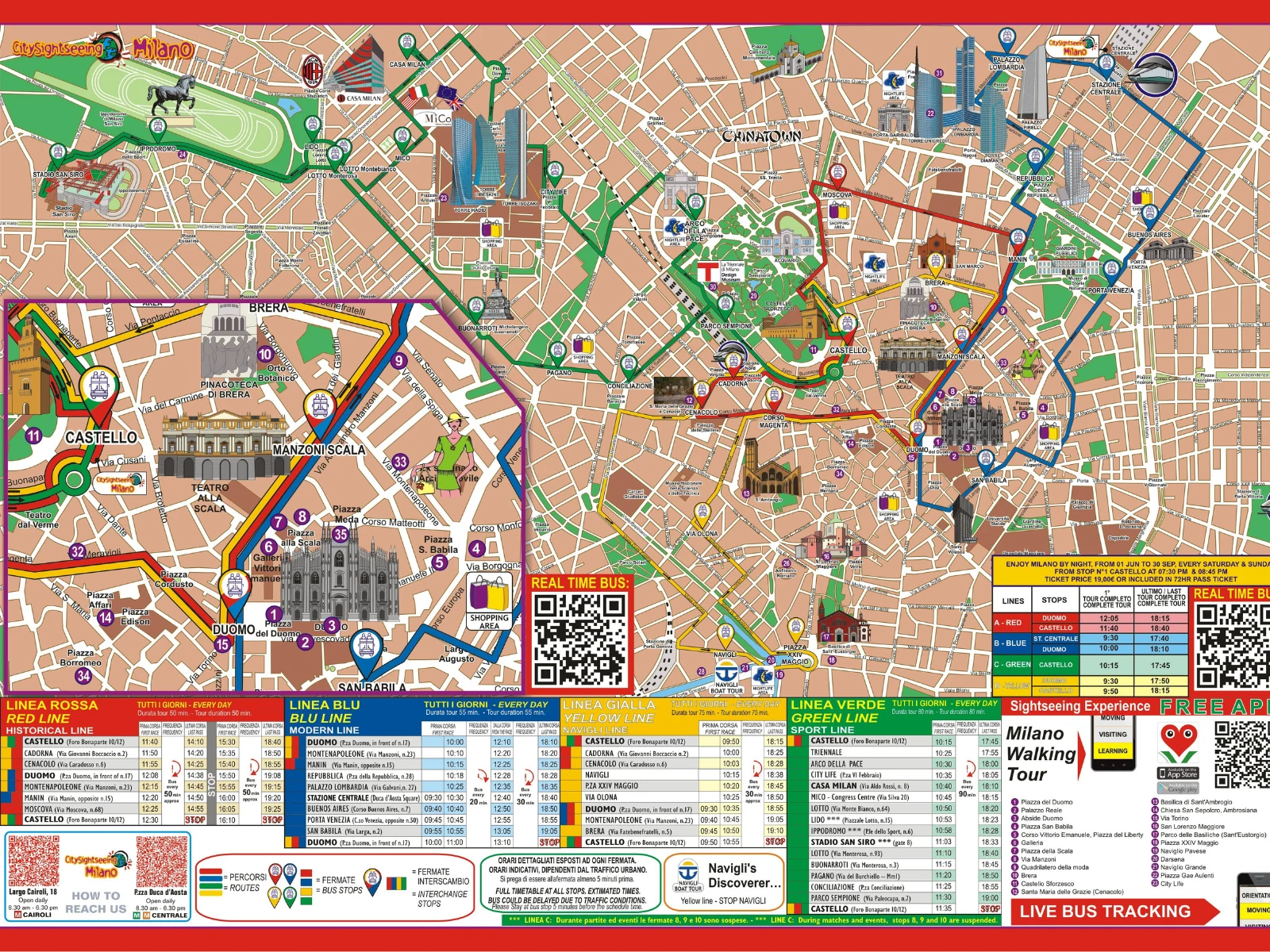 Calendario e orari Hop on Hop Off Milano