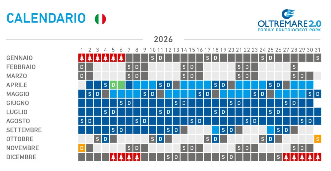 Calendario e orari OLTREMARE